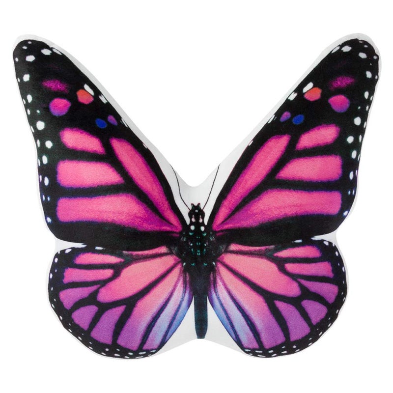 JWH Colorful 3D Butterfly Pillow Decorative Animal Throw Pillow Print Accent Pillow Stuffed Cushion for Bed Bedroom Couch Bedroom 13x18 Inch Purple Red - Image 1
